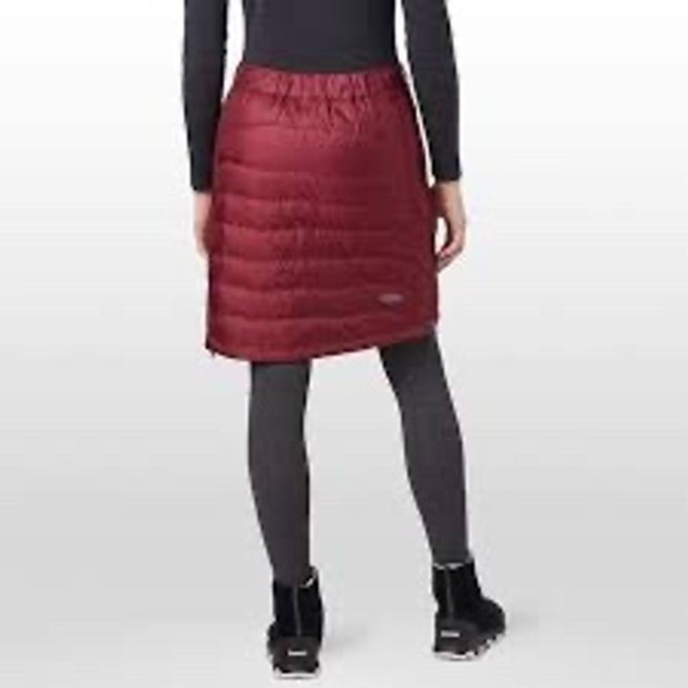 Skhoop Mini Down Skirt Burgundy Quilted‎ Puffer Insulated Winter Skirt Small